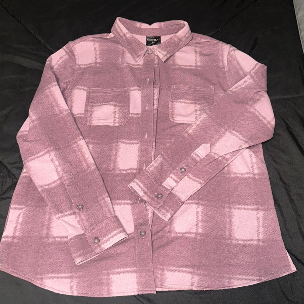 32 Degrees Purple Plaid Button Down Shirt